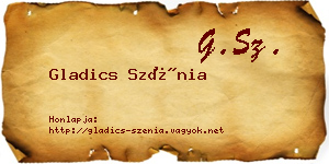Gladics Szénia névjegykártya